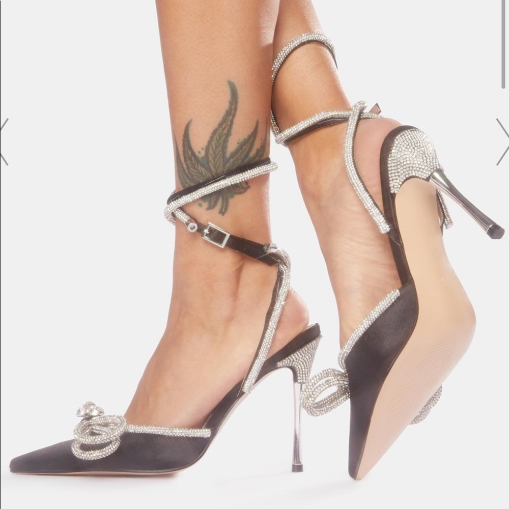 DOLLS KILL SPARKLY BOW HEELS